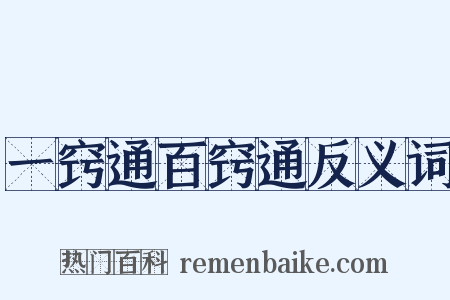 一窍通百窍通反义词是什么意思的图片